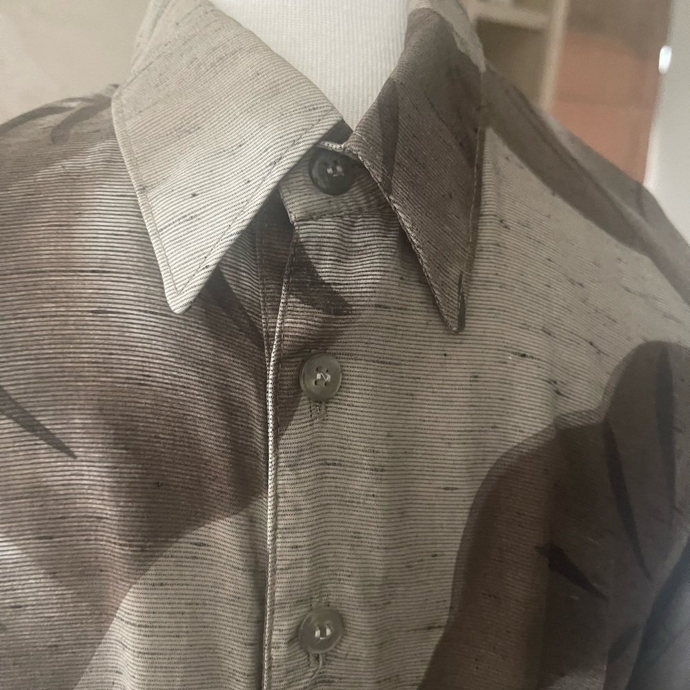 Alan Stuart Vintage Grandpacore Collar Pullover Geometric Print Men's Sz L USA